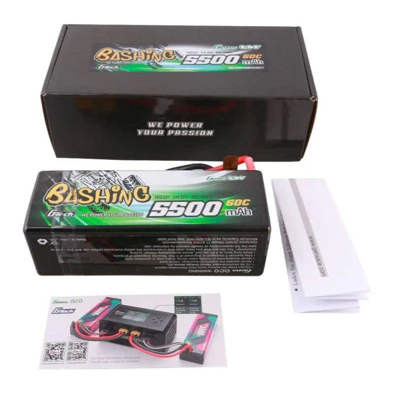 Gens ace G-Tech 5500mAh 4S1P 14.8V 60C HardCase RC auto LiPo akumulators