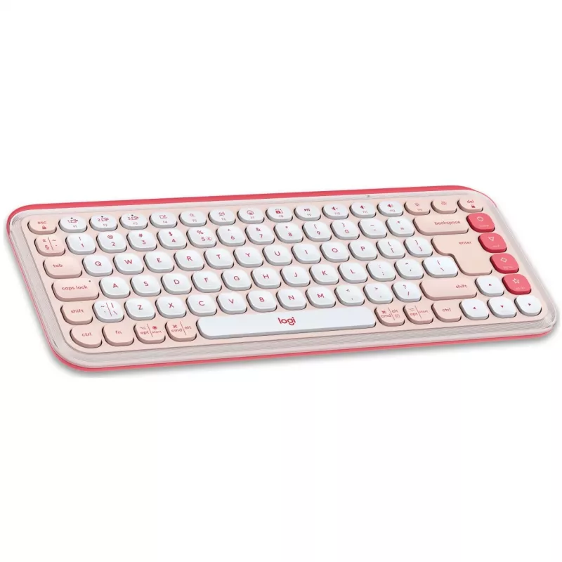 Logitech POP Icon Combo - Tastatūras un peles komplekts - Bezvadu - Bluetooth LE - QWERTY - US International - rozā, baltā (920-013142)
