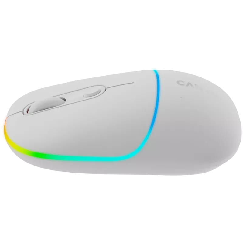 Canyon MW-22 CNS-CMSW22SW pele – 2-in-1 Bluetooth/2,4 GHz – optiska – 800/1200/1600 DPI – 4 pogas – RGB apgaismojums – uzlādējama – sniegbalta
