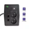 Qoltec Monolith UPS Double-conversion Online 0,65 kVA 360 W 2 AC kontaktligzdas