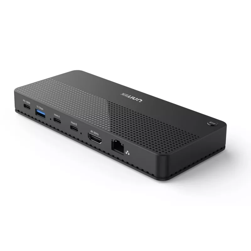 Dokstacija UNITEK D1079A USB4 vadu melna 100W barošanas padeve