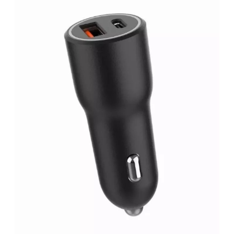 Automašīnas mobilās ierīces lādētājs Gembird TA-UC-AC2PDQC38-CAR-01, USB-C, 38W, 12–24V, melns