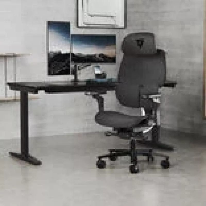 Spēļu krēsls thunder x3 FLEX Pro Fabric pelēka — ergonomisks grozāmais sēdeklis, regulējami roku balsti un atgāšanās
