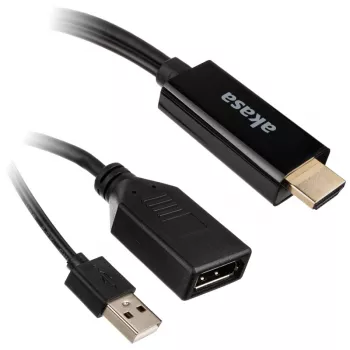 HDMI uz DisplayPort adaptera kabelis Akasa AK-CBHD24-25BK