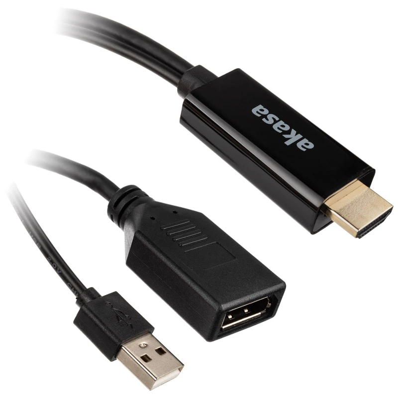 HDMI uz DisplayPort adaptera kabelis Akasa AK-CBHD24-25BK