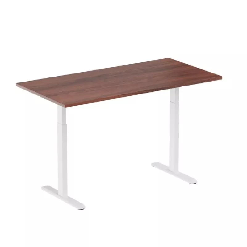 Regulējama augstuma galds Up Up Bjorn balta, galda virsma M Dark Walnut