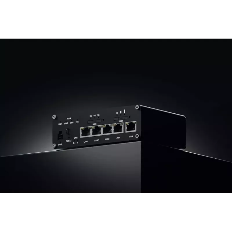 Teltonika RUTC50 bezvadu maršrutētājs Gigabit Ethernet Divjoslu (2.4 GHz / 5 GHz) 5G Melns