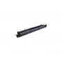 Sadales panelis 19 inch 24 porti, CAT6, S/FTP, 1U, kabeļu atbalsts, melns (komplekts)