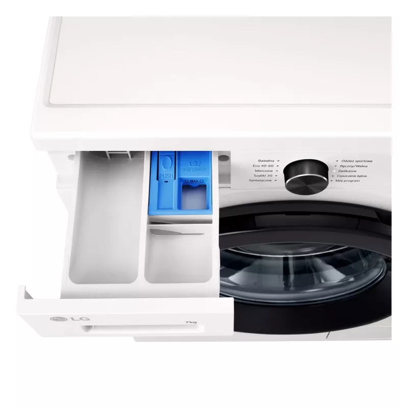 Veļas mazgājamā mašīna LG F2X10S7NWK — ar priekšējo ielādi, 600 mm platums, 540 mm dziļums, 890 mm augstums, 59 kg neto svars