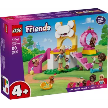 LEGO Friends Kucēnu rotaļu laukuma konstruktors 42665, 66 gab., 2 minifigūras, vecums 4+