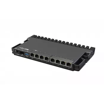 Maršrutētājs MikroTik RB5009UG+S+IN — 1x RJ-45, 7x Gigabit Ethernet, 1x SFP+, PoE, DC, 2.5GbE saskarne, melns