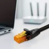 Ethernet komutācijas kabelis QOLTEC UTP Cat6 10 m, 2×RJ45, melns