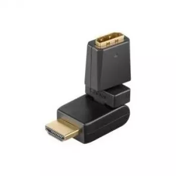 Wentronic Goobay HDMI™ adapteris, HDMI standarta kontaktligzda (A tips), melns - HDMI™ A-ligzda > HDMI™ A-spraudnis, leņķveida (60757)