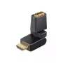 Wentronic Goobay HDMI™ adapteris, HDMI standarta kontaktligzda (A tips), melns - HDMI™ A-ligzda > HDMI™ A-spraudnis, leņķveida (60757)