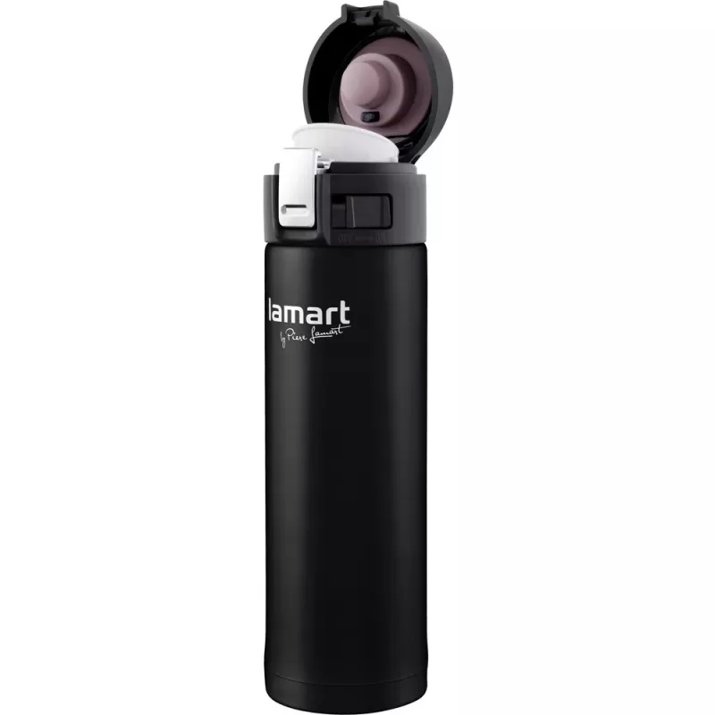 Termokrūze LAMART LT4045 400 ml nerūsējošā tērauda vakuumizolēta ceļojumu krūze, Ø 6,4 cm