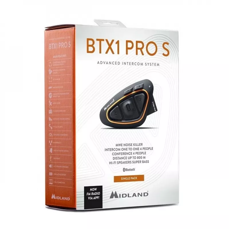 Motocikla interkoms Midland BTX1 PRO S-SINGLE