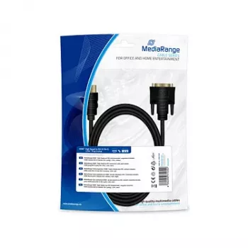 HDMI–DVI savienojuma kabelis MediaRange MRCS185 2m melns