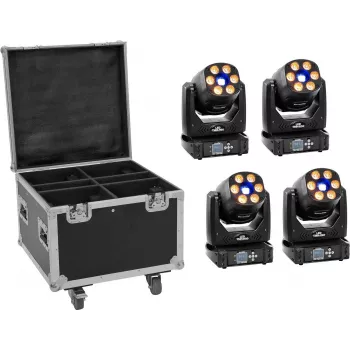 EUROLITE LED komplekts 4x TMH-H90 ar riteņu koferi - pārnēsājams apgaismes komplekts