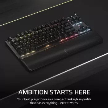Corsair K70 CORE TKL tastatūra spēlēm USB + RF bezvadu + Bluetooth QWERTZ vācu melna
