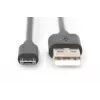 USB savienojuma kabelis Digitus USB 2.0 A Micro B 1m
