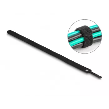 Āķa un cilpas kabeļsaites DeLOCK 19075 300x12mm melnas 10 gab.