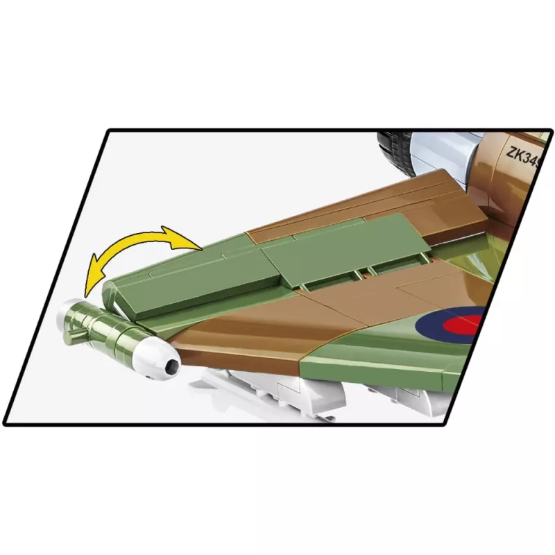 Celtniecības bloki Cobi Eurofighter Typhoon FGR4 „GiNA” — 577 gab., no 8 gadu vecuma, gaiši pelēks/zaļš/brūns