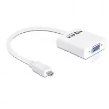 Video kabeļa adapteris DeLOCK 65347 VGA D-Sub uz HDMI Type D Micro balts