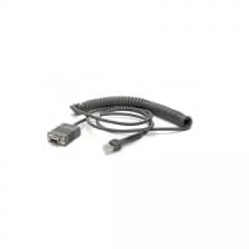 Zebra CBA-RF2-C09ZAR seriālais kabelis, melns, 2,8 m, RS232 DB9