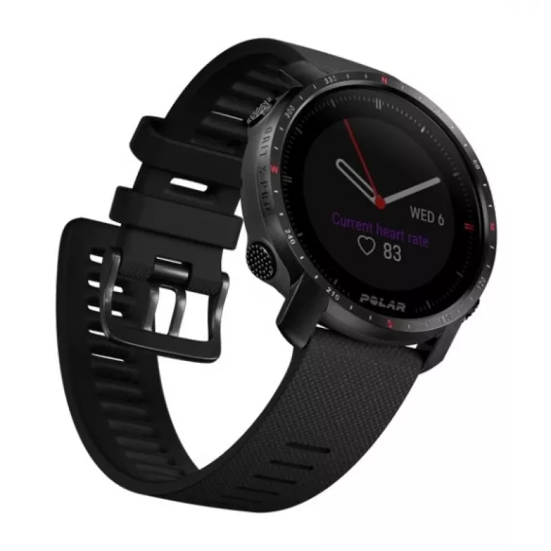 Polar Grit X Pro - Titanium - Sporta pulkstenis ar siksnu - perforēta āda - pelēks - Siksnas izmērs: M/L - Displejs 3cm (1,2) - Bluetooth - 41 g (90085777)