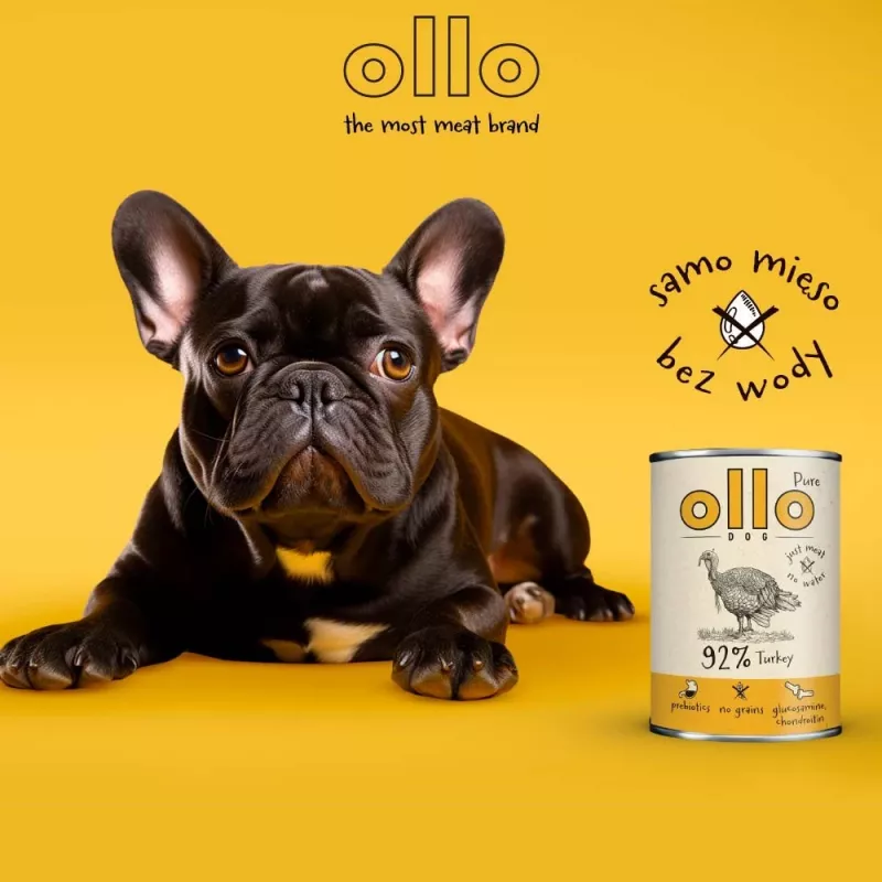 OLLO Pure Turkey - mitrā suņu barība - 850g