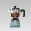 Moka katls Maestro MR-1666-3-Melns, manuāls 3 tasei alumīnija kafijas automāts, 150 ml, melns