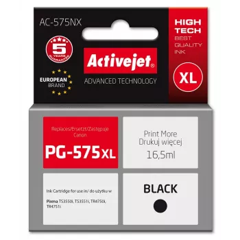 Activejet AC-575NX tinte Canon printerim, aizstāj Canon PG-575XL; Supreme; 16,5 ml; melna
