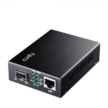 Tīkla vides pārveidotājs Cudy MC220 — Gigabit (1000 Mbps) viendzīslas SFP 1310 nm, 1x RJ-45, 1x SFP, melns