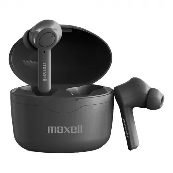 Maxell Bass 13 Sync Up bezvadu Bluetooth austiņas ausīs ar uzlādes futrāli, melnas