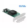 DeLOCK PCI Express x8 karte ar 2 iekšējām SFF-8643 NVMe pieslēgvietām, zema profila formas faktors