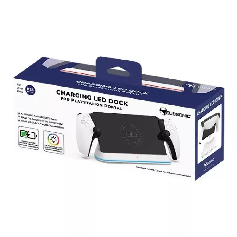 Uzlādes sistēma Subsonic SA5708 PlayStation Portal vadu savienojumam, melna/balta