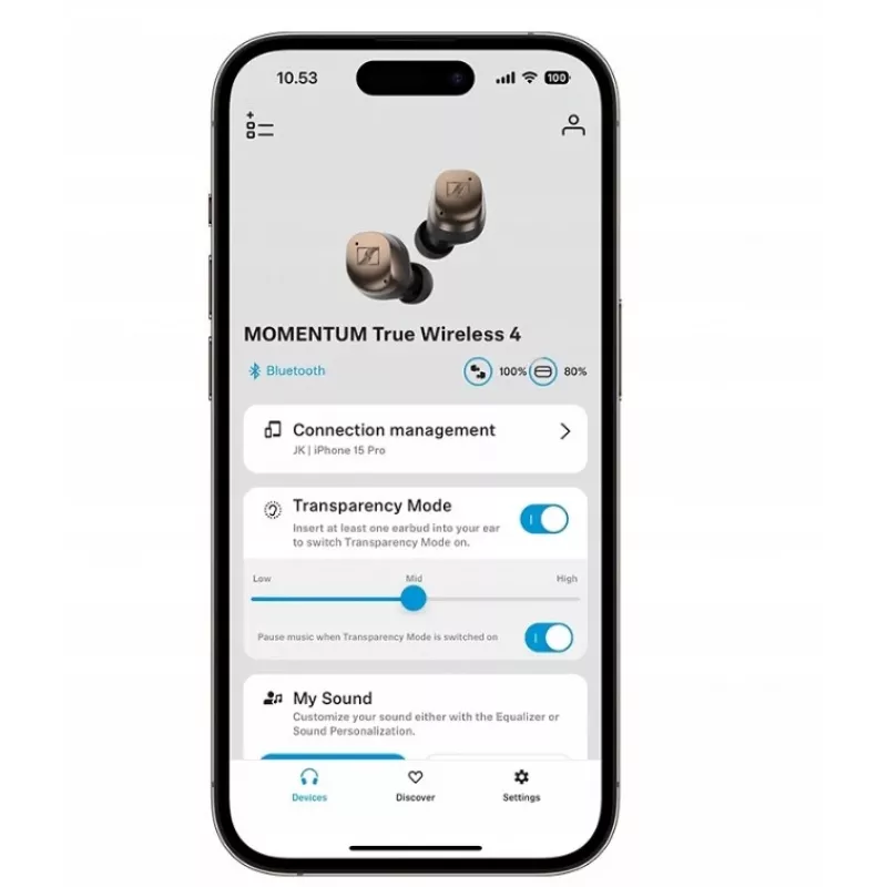 Sennheiser Momentum True Wireless 4 austiņas - melns varš