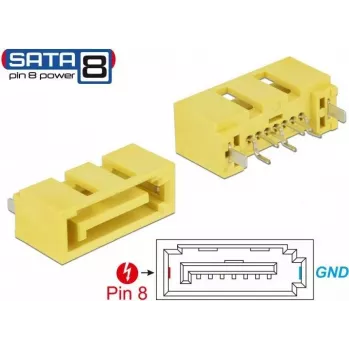 DeLOCK 89886 Vadu savienotājs SATA dzeltens (89886)