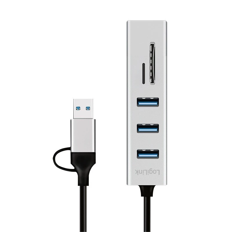USB3.0 centrmezgls USB-A, SD/microSD slots, 2in1