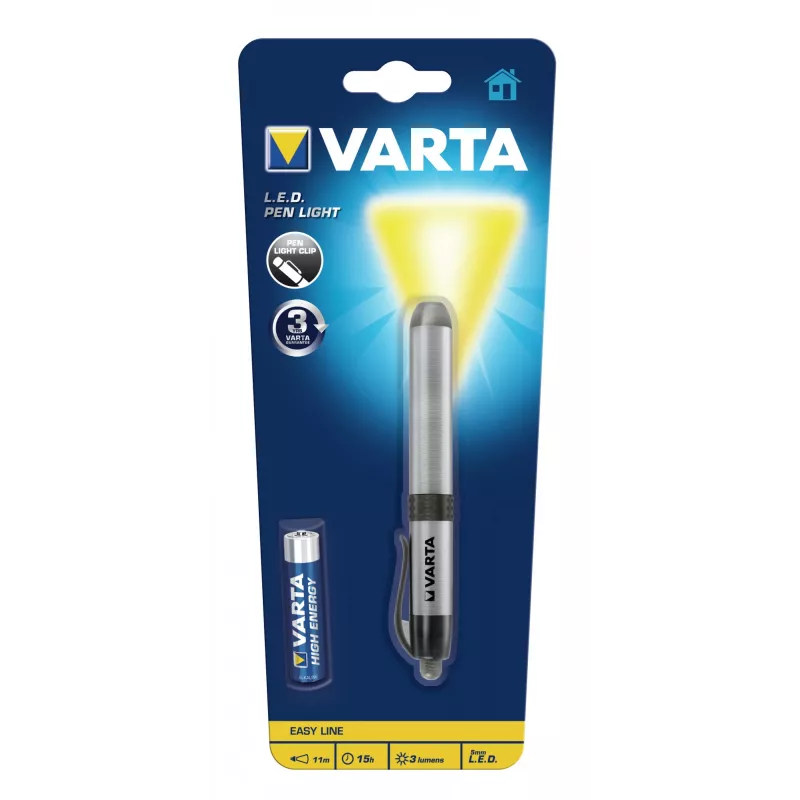 Varta -LEDPL - pin-Blinklicht - Sudrabaina - Alumīnijs - LED - 1 lampas - 3 lm