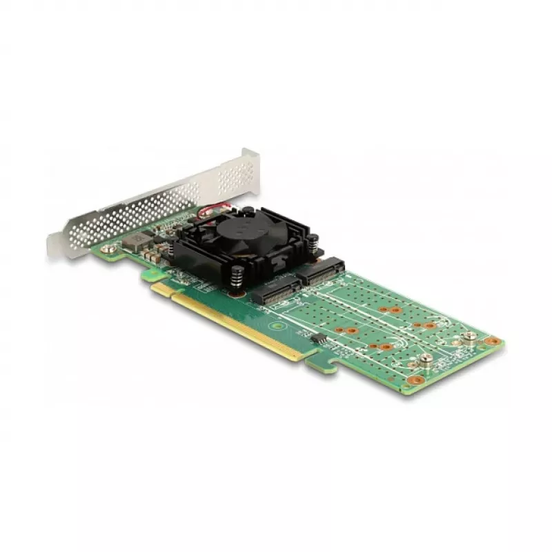 DeLOCK PCI Express x16 karte ar 4 iekšējiem NVMe M.2 Key M slotiem - zema profila formas faktors