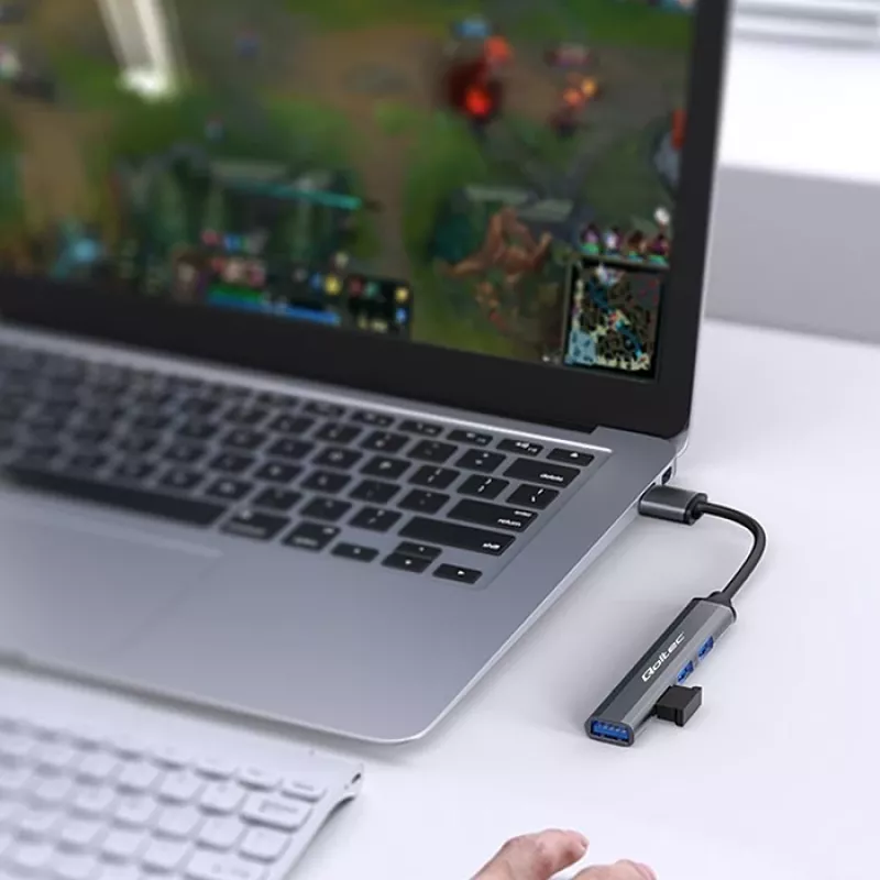 USB centrmezgls QOLTEC 53793 — USB 3.0 ieeja, 3× USB 2.0 pieslēgvietas