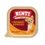 Mitrā suņu barība RINTI Gold Mini — Tītars ar Trusi, pilnvērtīga barība, 100 g paplāte, maziem pieaugušiem suņiem (5–10 kg)