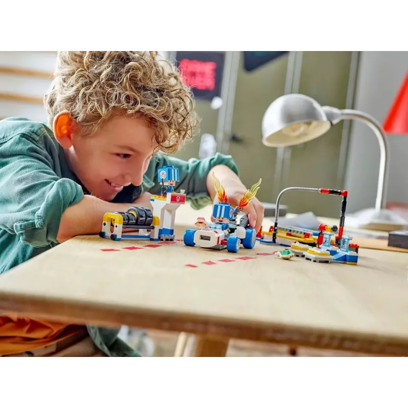 Konstruktora rotaļlieta LEGO komplekts 72035 Super Mario Mario Kart Toad's darbnīca, interaktīvi līmenīši un figūras
