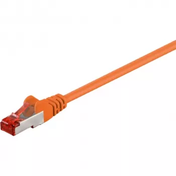 Wentronic Goobay CAT 6 komutācijas kabelis, S/FTP (PiMF), oranžs, 10 m — LSZH bezhalogēna, varš (93469)