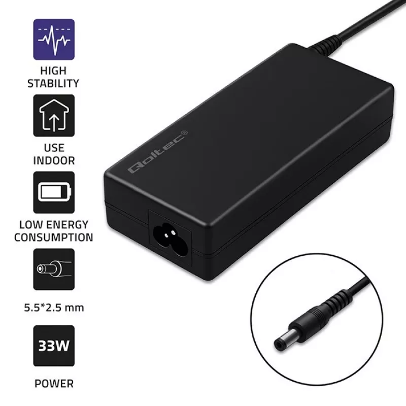 Galddatora barošanas bloks QOLTEC 60W 12V 5A pārnēsājamām ierīcēm
