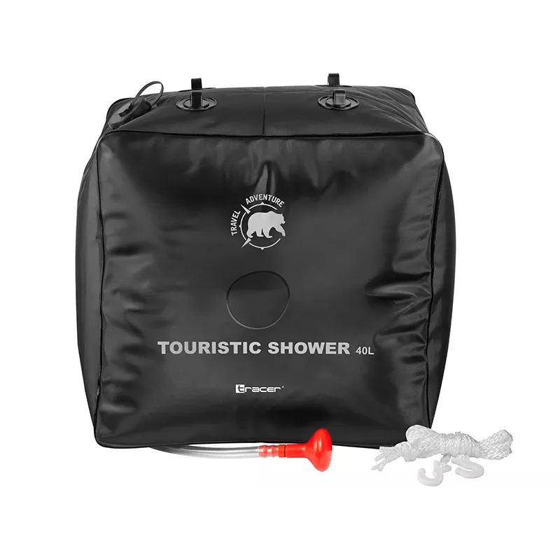 Portable 40L Outdoor Shower TRACER CampPump 40L, gravity-fed camping shower, handheld nozzle