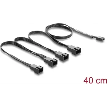 Iekšējais strāvas kabelis DELOCK 84540 — 4-pin PWM uz 4×4-pin PWM sadalītājs, 0,4 m