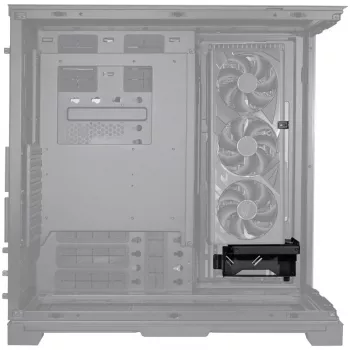 Lian Li O11DEXL-1X vertikālais GPU kronšteins - melns - Pārveidošanas komplekts priekš Lian Li O11DEXL-W - vertikāla grafiskās kartes montāža - PCI slota pārsega plāksne - bez riser kabeļa - 4 slotiem