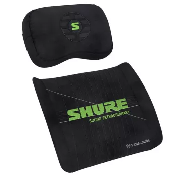 Atmiņas putu spilvenu komplekts noblechairs Shure Edition GAGC-343 — jostasvietas un galvas balsta spilveni